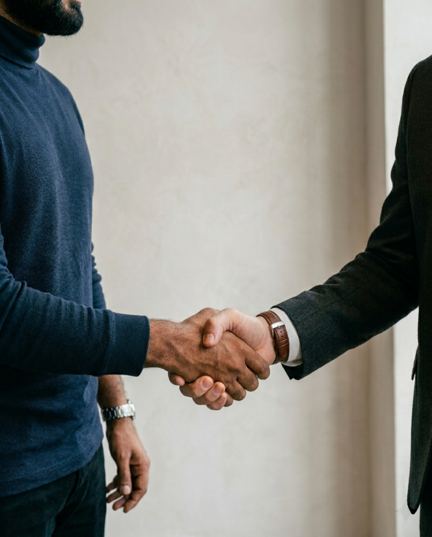 Two people shaking hands